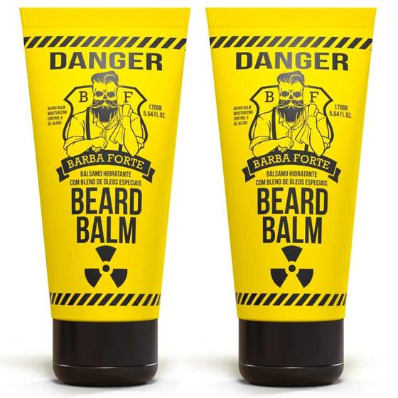 Imagem de Kit 2 Beard Balm Danger Bálsamo Hidratante com Blend de Óleos Especiais 170g Barba Forte