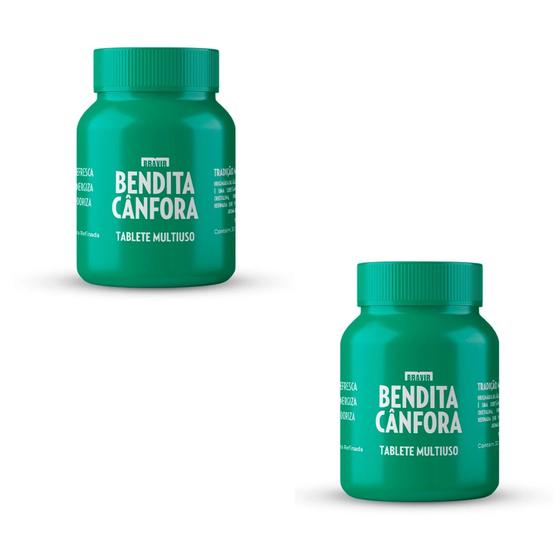 Imagem de Kit 2 Bendita Cânfora Pote Com 30 Tabletes - Bravir