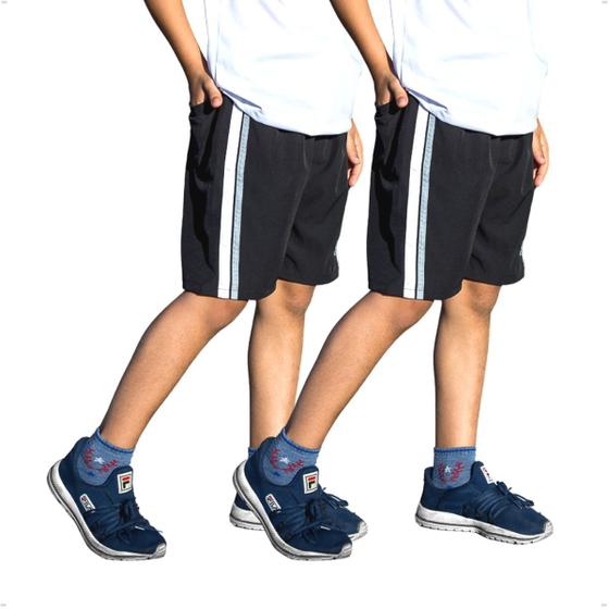 Imagem de KIT 2 Bermuda Lisa Short Infantil Masculino Tactel com Elastano 