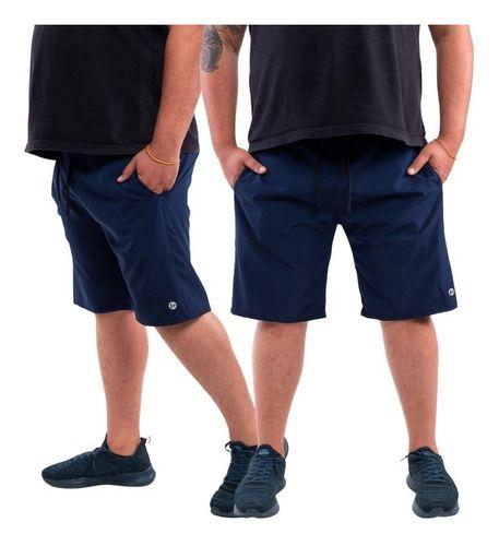 Imagem de Kit 2 Bermuda Masculina Short Plus Size Tactel Premium com Elastano