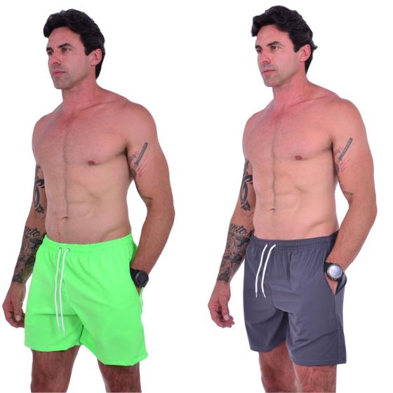 Imagem de Kit 2 Bermuda Masculino Confortável Básico Academia Treino Praia