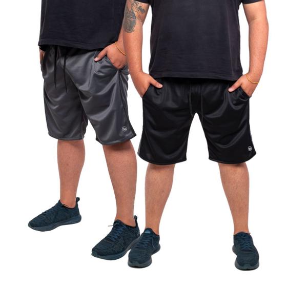 Imagem de Kit 2 Bermuda Plus Size Masculina Short Treino Academia Tamanhos Grandes