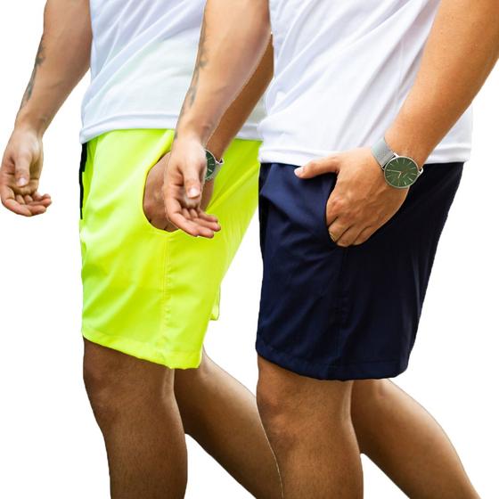 Imagem de Kit 2 Bermuda Shorts Masculino Treino Exercício Funcional Academia Varias Cores Liso Corrida