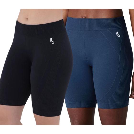 Imagem de Kit 2 Bermudas Feminina Lupo Sport Academia Original Seamless Dry