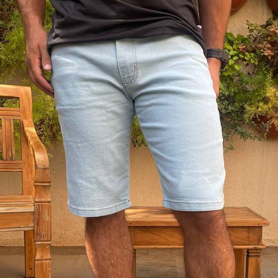 Imagem de Kit 2 Bermudas Jeans Masculina Shorts Jeans Moda Casual Básica  Elástano Direto da Fábrica