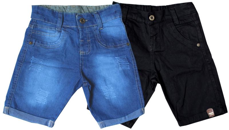 Imagem de Kit 2 Bermudas Jeans Masculino Infantil Short Menino Atacado
