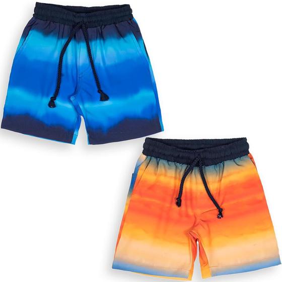 Imagem de Kit 2 Bermudas Shorts Menino Verão Praia Piscina De Molhar