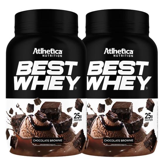 Imagem de Kit 2 Best Whey Protein Isolado Hidro Brownie 900g Atlhetica