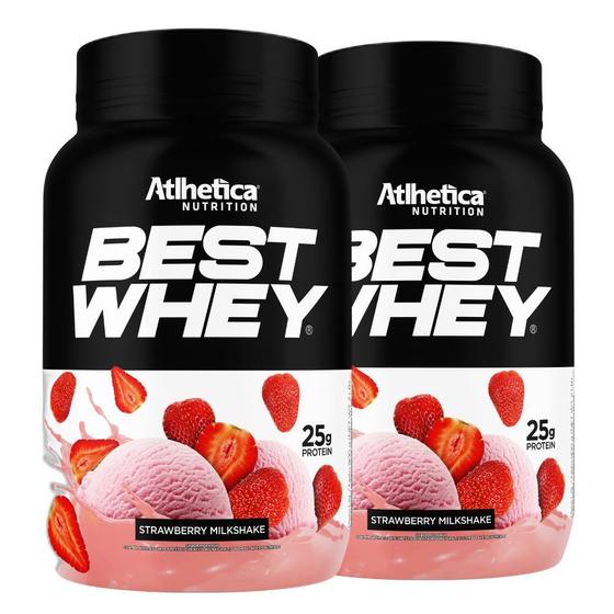 Imagem de Kit 2 Best Whey Protein Isolado Hidro Morango 900g Atlhetica