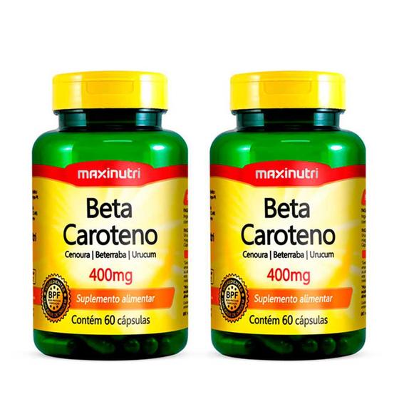 Imagem de Kit 2 Beta Caroteno Vitamina-A 400mg 60 Cápsulas Maxinutri