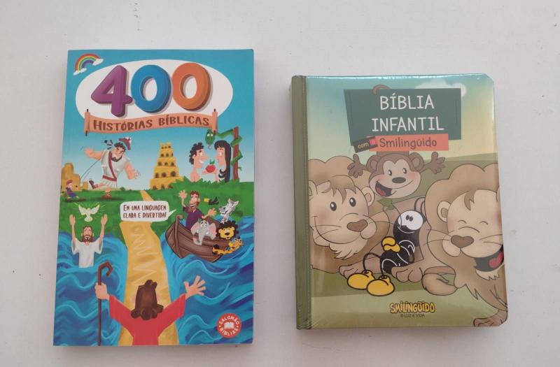 Imagem de kit 2  Bíblias Infantis  ,400 Histórias Bíblicas +Bíblia Infantil Smilingüido