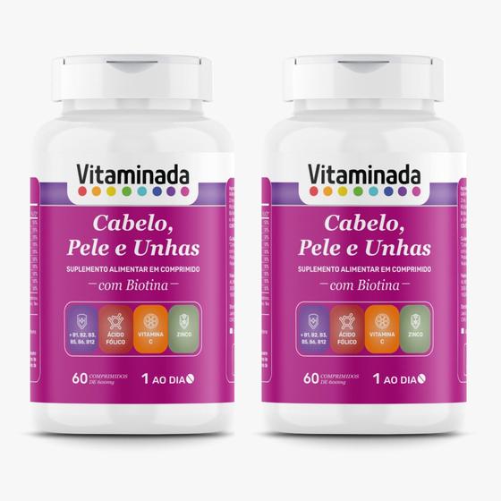 Kit 2 Biotina - Cabelo, Pele E Unhas C/ 60 - Vitaminas C, B1, B2, B3 ...