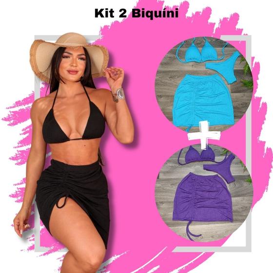 Imagem de Kit 2 Biquíni Com Sainha peças Anaruga Brilhante Premium - Moda Praia