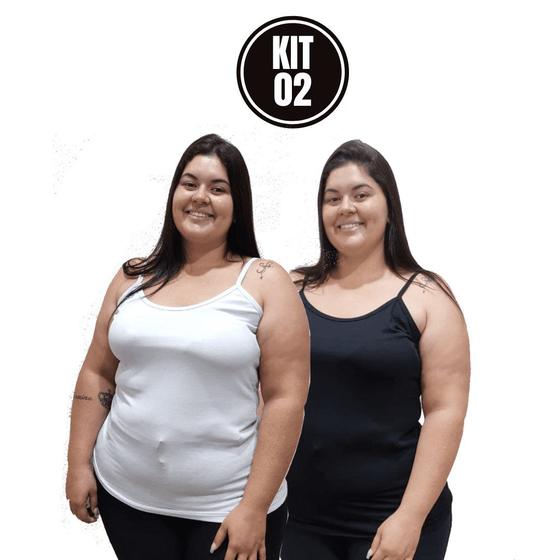 Imagem de Kit 2 Blusa Alça Fina Plus Size