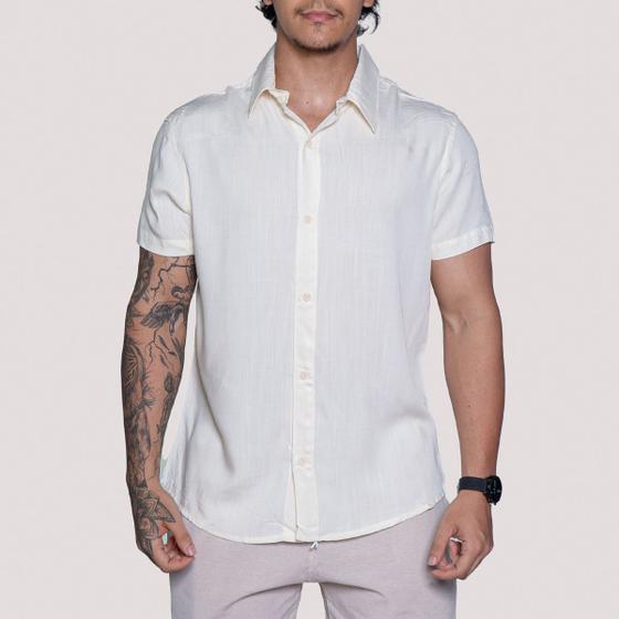 Imagem de Kit 2 Blusa de linho Camisa Masculina para verão praia manga curta fresca moda