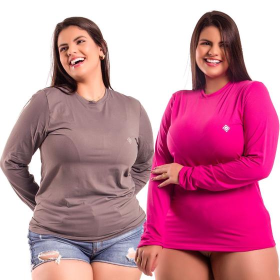 Imagem de KIT 2 Blusa Feminina Plus Size De Proteção Solar UV