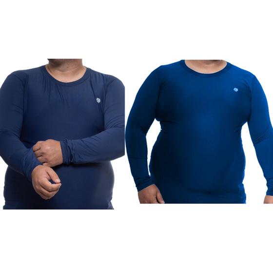 Imagem de Kit 2 Blusa Térmica Masculina Plus Size Segunda Pele Uv Pronta Entrega