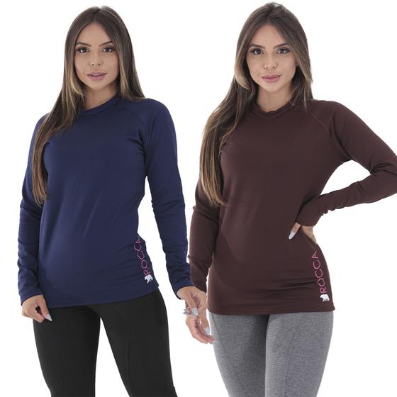 Imagem de Kit 2 Blusas Femininas Segunda Pele Térmica Peluciada