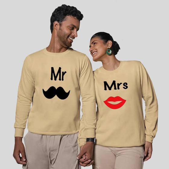Imagem de Kit 2 Blusas Frio Moletom Careca Sem Capuz Casal Namorados Mrs
