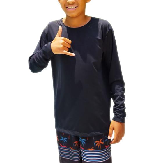 Imagem de KIT 2 Blusas Térmica Infantil Unissex Proteção Solar UV Moda Praia Piscina Verão Dry-fit Tecido Leve