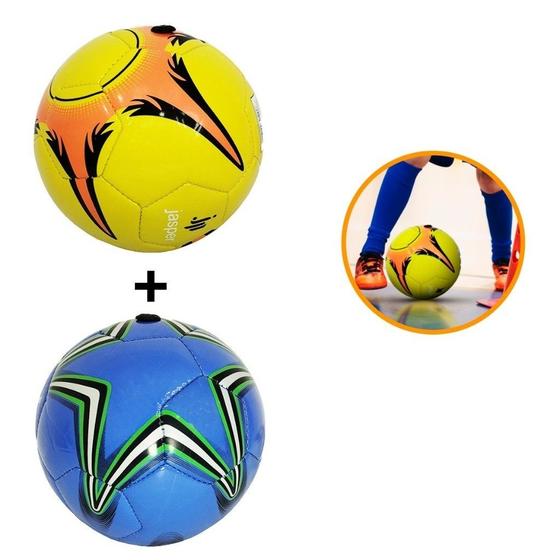 Imagem de Kit 2 Bolas De Mini Futebol Infantil Futsal N2material sintético Costurada 14CM