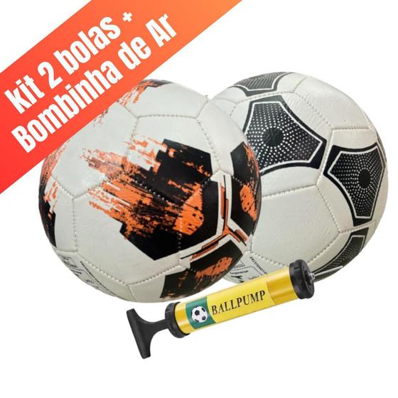 Imagem de Kit 2 Bolas Futebol de Campo N5 Oficial Com Bomba de Ar