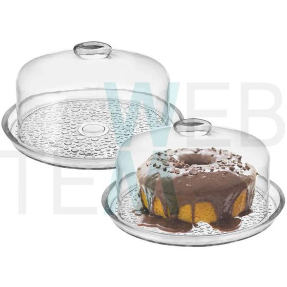 Kit 2 Boleira com Tampa de Vidro Prato para Bolo Petit Poá Vitazza Menor preço em Kit 2 Boleira com Tampa de Vidro Prato para Bolo Petit Poá Vitazza