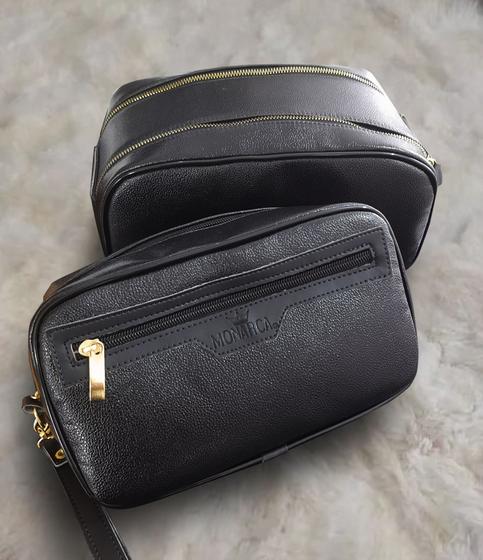 Kit 2 bolsa organizadora marrom necessarie masculino/feminino Monarca Menor preço em Kit 2 bolsa organizadora marrom necessarie masculino/feminino Monarca
