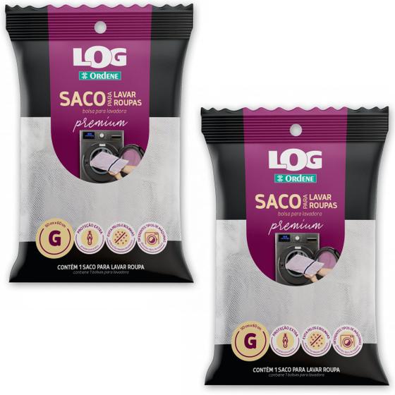 Imagem de Kit 2 Bolsa p/ Lavar Roupas Lavanderia Saco Grande com Zíper