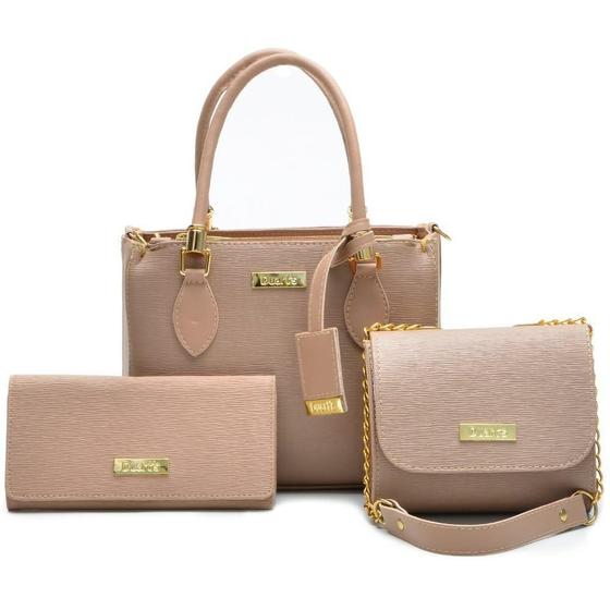 Kit 2 Bolsas e Carteira Feminina Duart's Estilo Moderno Menor preço em Kit 2 Bolsas e Carteira Feminina Duart's Estilo Moderno