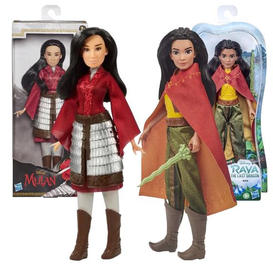 Imagem de Kit 2 Bonecas Princesa Raya Disney x Princesa Mulan Hasbro