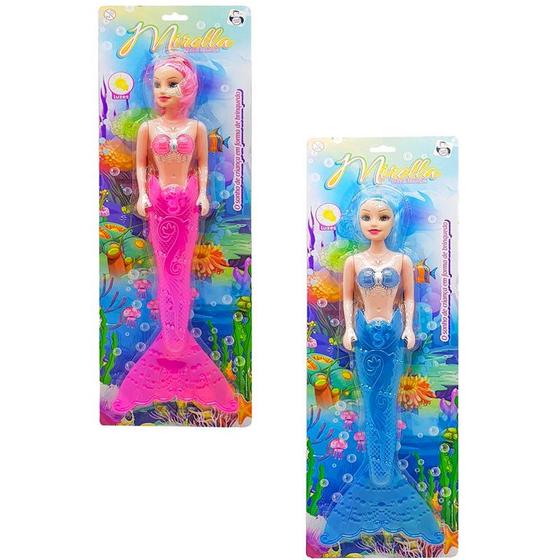 Imagem de Kit 2 Bonecas Sereia Brinquedo Com Luz 48cm Grande Meninas Presente De Natal Dias Das Crianças