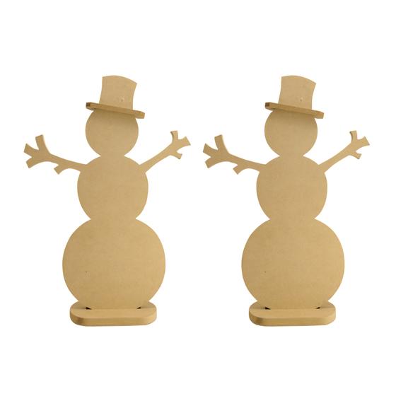Kit 2 Boneco de Neve Enfeite Festa 37x54 Mdf 18mm Madeira Cru Menor preço em Kit 2 Boneco de Neve Enfeite Festa 37x54 Mdf 18mm Madeira Cru
