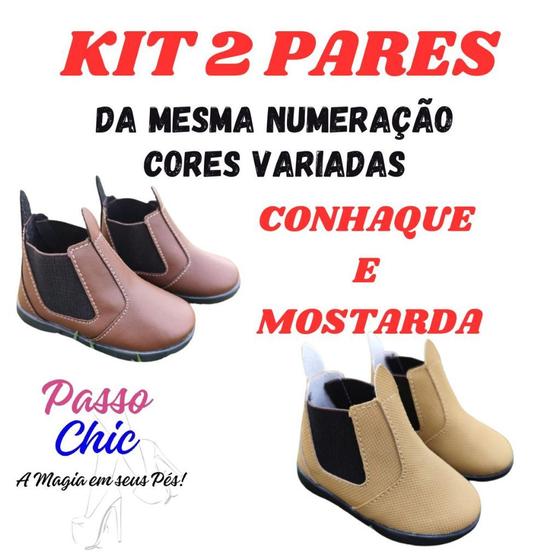 Imagem de KIT 2 Bota Jeca Botinha Jequinha Caipira Infantil para Menino Estilo Festa Junina Super Confortável