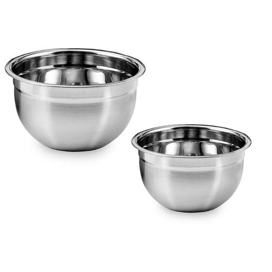 Kit 2 Bowl Tigela Mixing em Aço Inox duas peças 26cm e 30cm Menor preço em Kit 2 Bowl Tigela Mixing em Aço Inox duas peças 26cm e 30cm