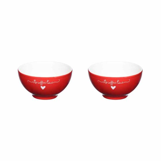 Imagem de Kit 2 Bowls Porcelana Redondo Vermelho 440ML Western