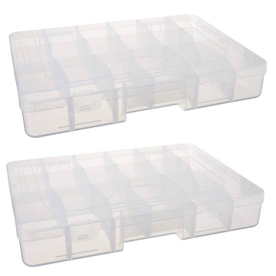 Imagem de Kit 2 Box Organizadores Grande Com Divisórias Transparente