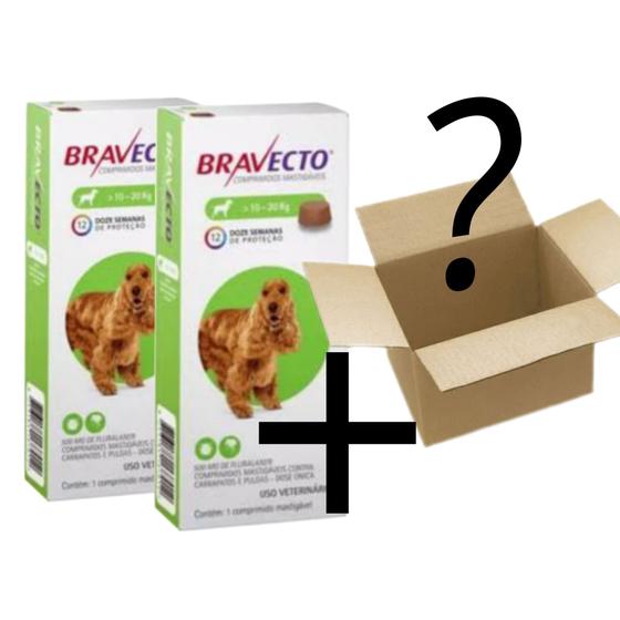 Imagem de Kit 2 Bravecto 10-20Kg 500Mg  Comprimido Anti Pulgas e Carrapatos