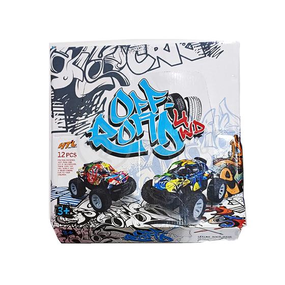 Imagem de Kit 2 Brinquedos Infantil Colecionável Mini Carrinho de Fricção 4WD Off Road Corrida Grafite Colorido