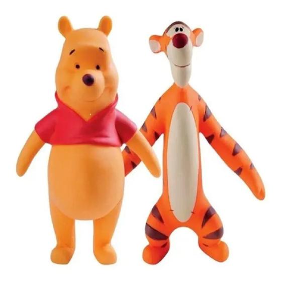 Imagem de Kit 2 Brinquedos Pooh E Tigrão Mordedor Latoy Disney - Látex