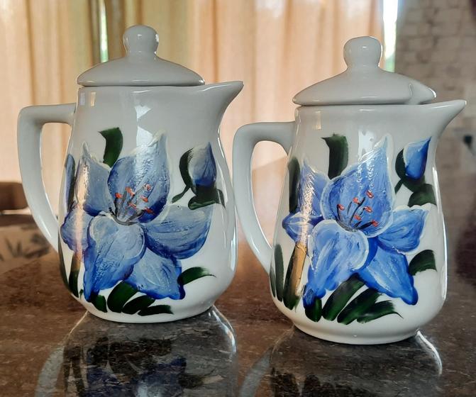 Imagem de Kit 2 bules 620 ml e 450ml Porcelana decorada