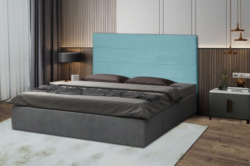 Imagem de Kit 2 Cabeceiras Helena 120Cm Para Cama Box Solteiro Suede Azul Tiffany