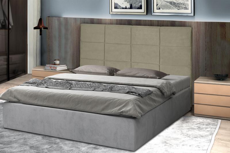 Imagem de Kit 2 Cabeceiras Raissa 193Cm Para Cama Box King Suede Bege