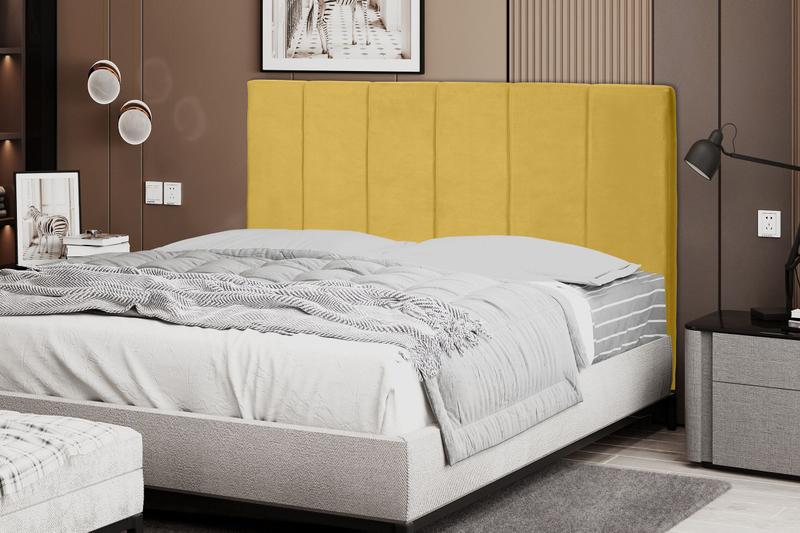 Imagem de Kit 2 Cabeceiras Vitória 120Cm Para Cama Box Solteiro Suede Amarelo