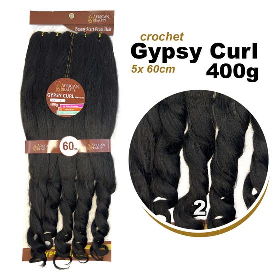 Imagem de Kit 2 Cabelo Jumbo Boho Curl Gypsy 5x Braids 400Gr + Anéis