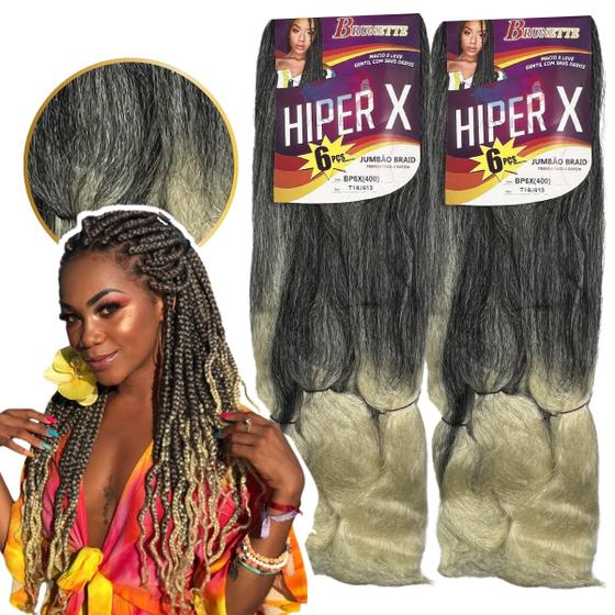 Imagem de Kit 2 Cabelo Jumbo Tranças Hiper X Jumbão Box Braid