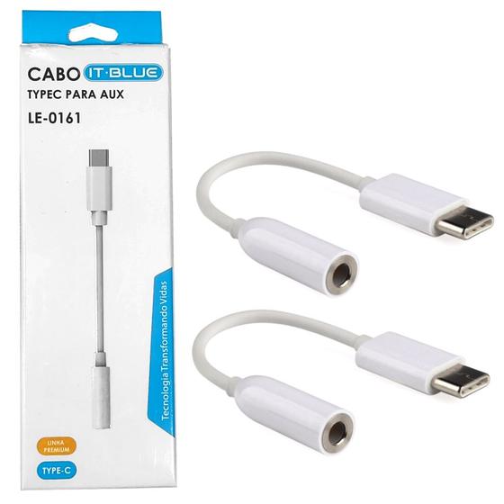 Imagem de Kit 2 Cabo com chip Integrado Adaptador USB-C para Fone de Ouvido P2