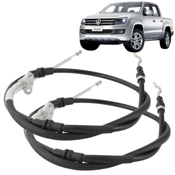 Imagem de Kit 2 cabo traseiros do freio de mão volks vw amarok após 2010 (161cm)