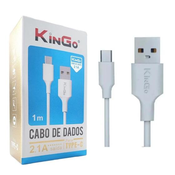 Imagem de Kit 2 Cabos Carregadores USB Kingo Para Android Motorola Samsung Xiaomi LG Multilaser e Iphone 1 metro