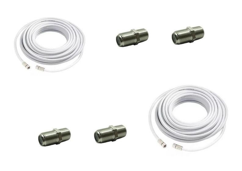 Imagem de Kit 2 Cabos Rg6 C/10Mts Montado C/4 Emendas F - Super Oferta